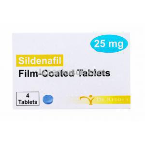 シルデナフィル,25mg 4錠, 製造元:Dr. Reddy's 箱表面